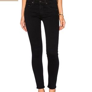 Rag & Bone Black Capri Skinny Jeans Mid-Rise